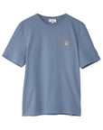 Maison Kitsune T-Shirt Fox Head Patch Moonlight Blue-AL Capone Premium