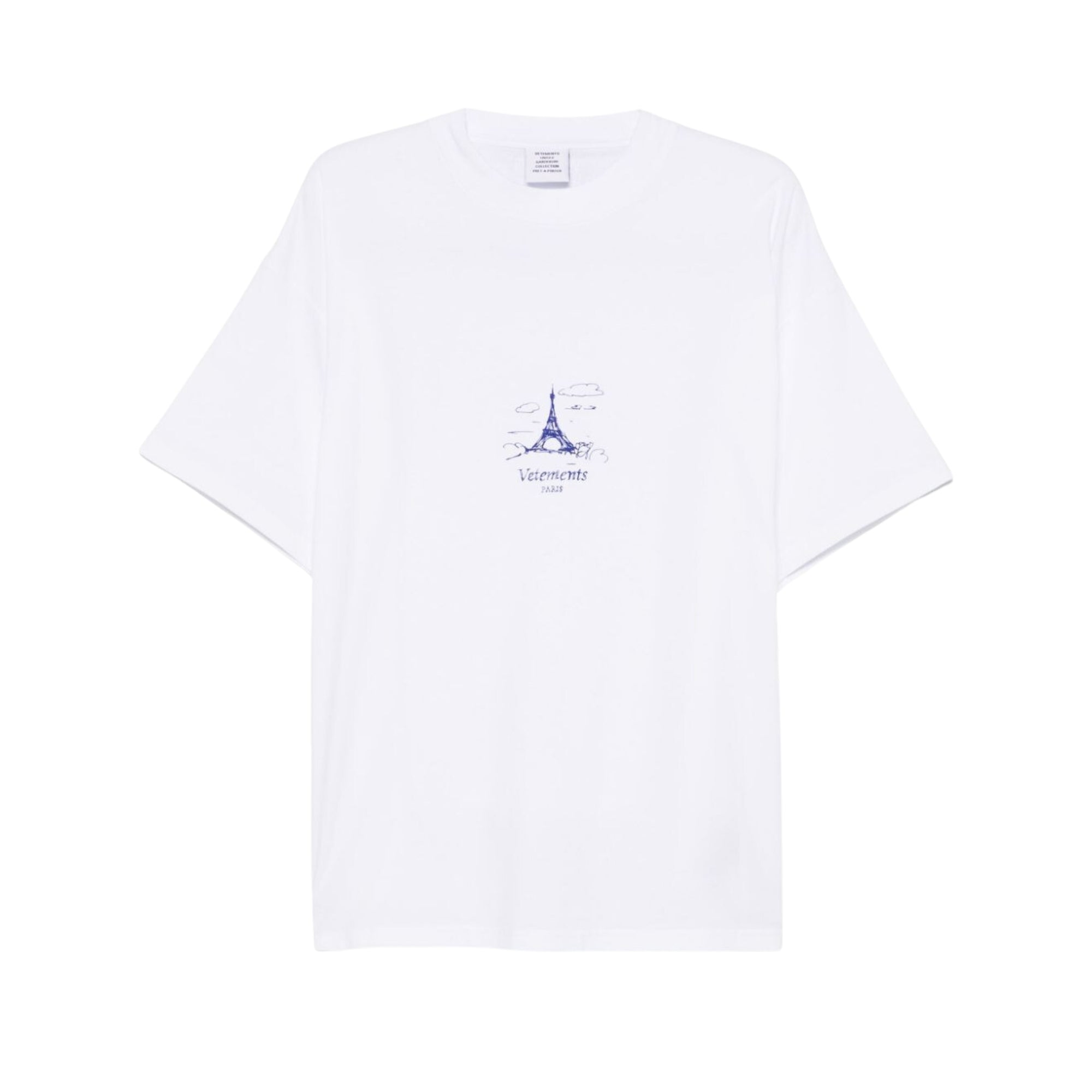 Vetements T-Shirt Scribbled Paris Regular White-AL Capone Premium
