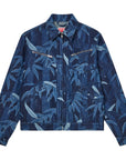 Kenzo Jacket Allover Leaves Print Blue-AL Capone Premium