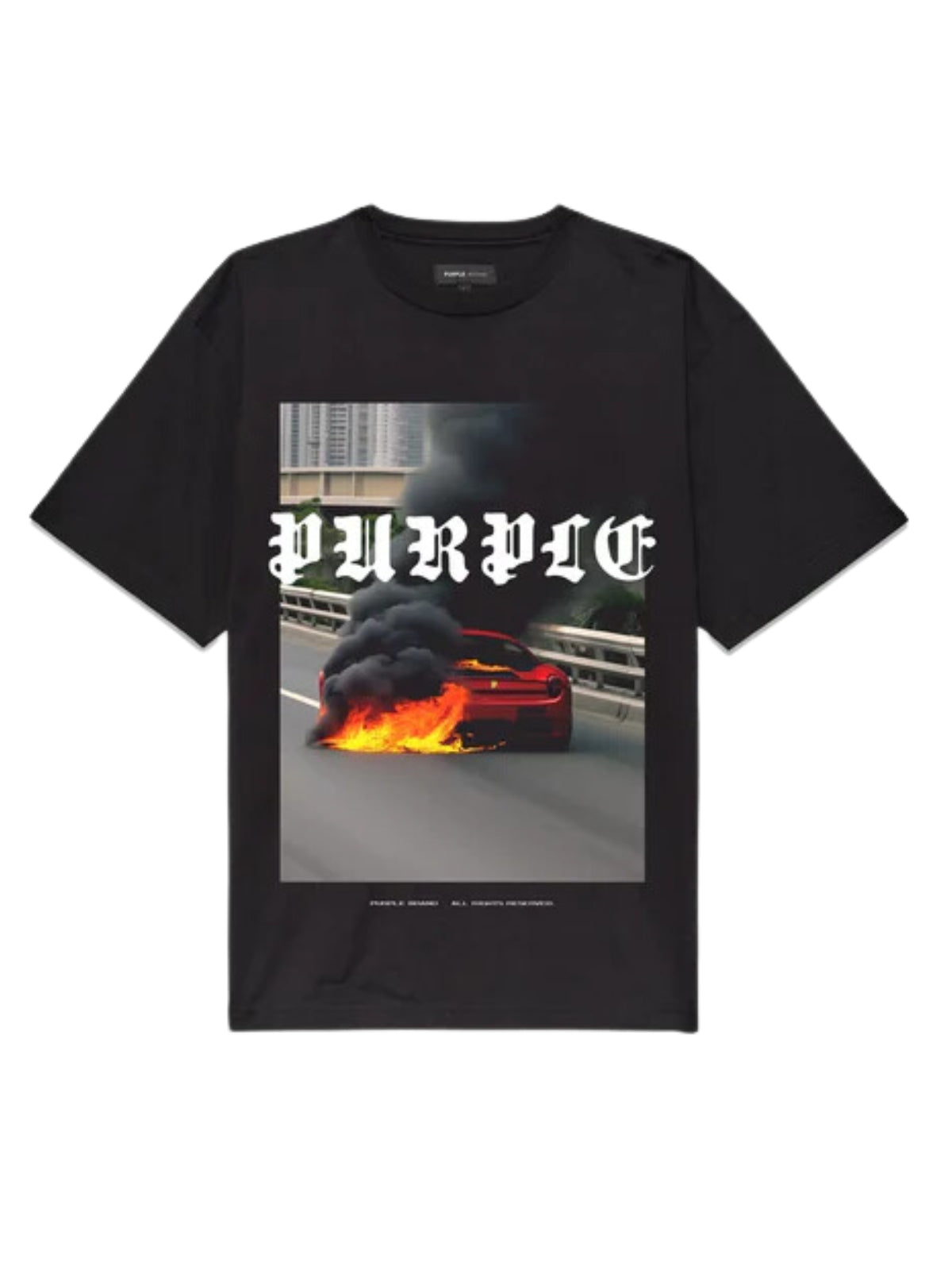 Purple T-Shirt Smoke Show Black-AL Capone Premium