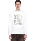 Etro T-Shirt Paisley Print Embroidered Logo White-Beige-AL Capone Premium