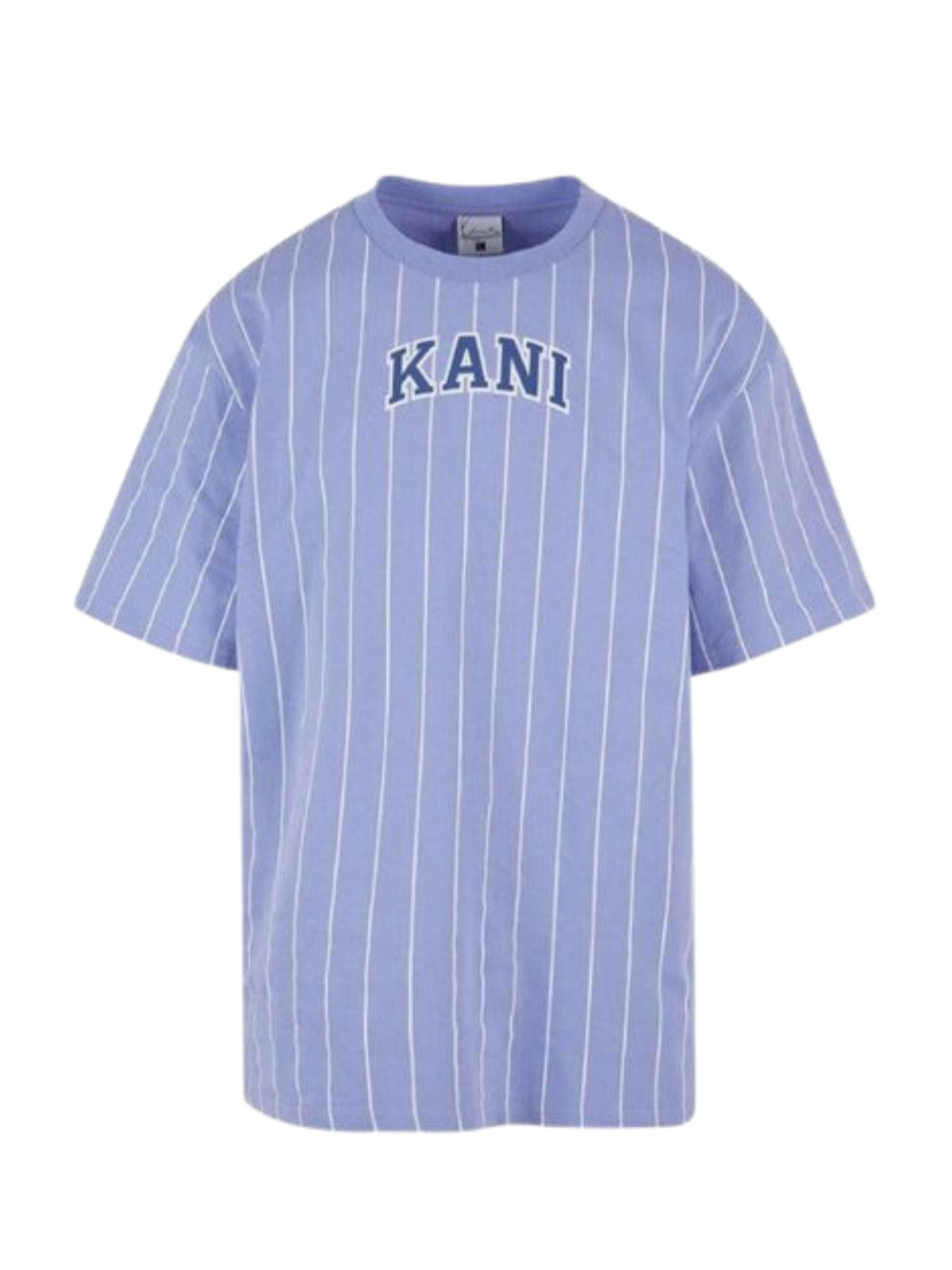 Karl Kani T-Shirt Small Serif Pinstripe Lilac-White-AL Capone Premium