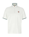 Casablanca T-Shirt Velour 1/4 Zip Top White-AL Capone Premium