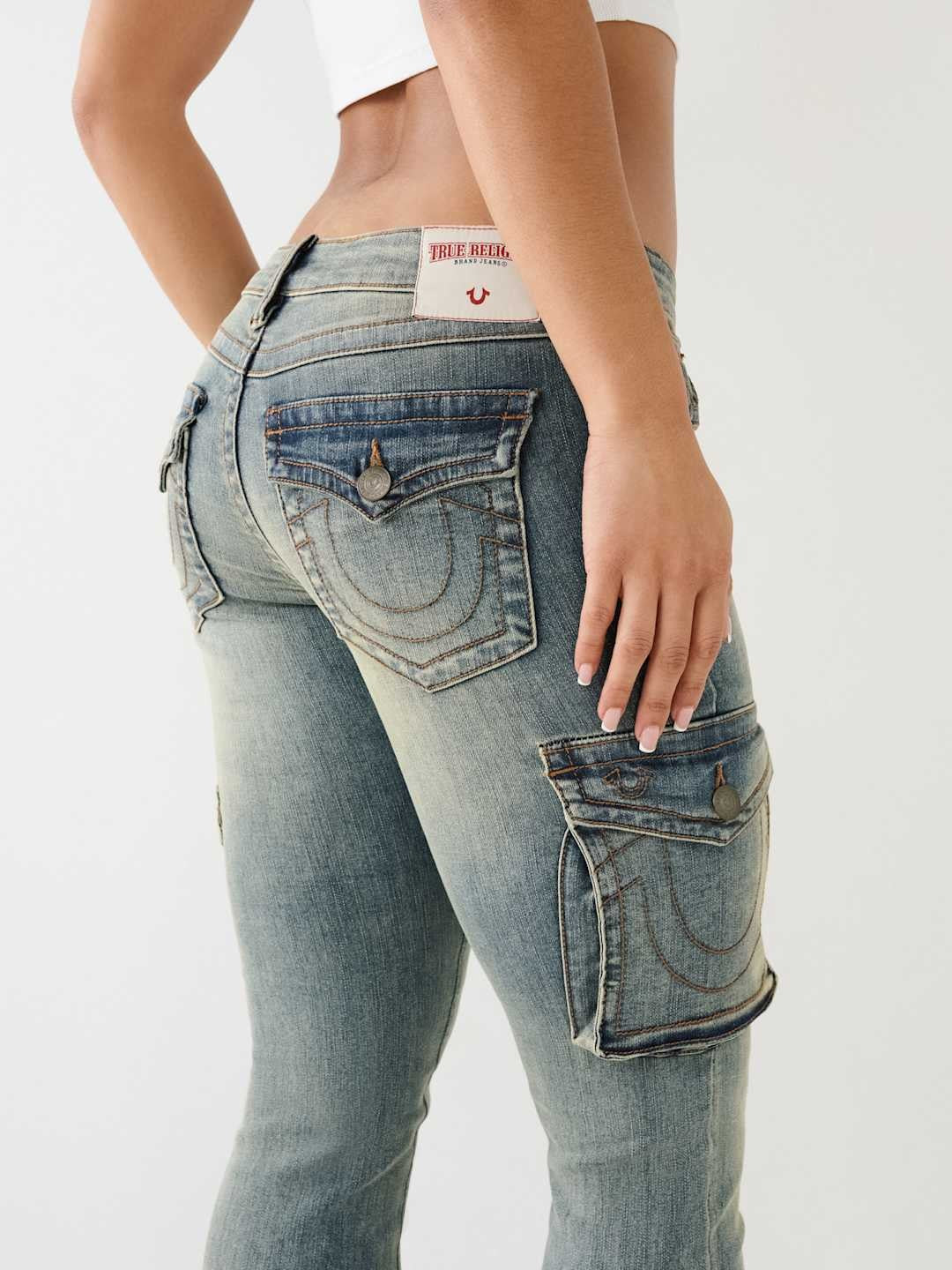 True Religion JEANS BECCA CARGO BOOTLEG MEDI-AL Capone Premium