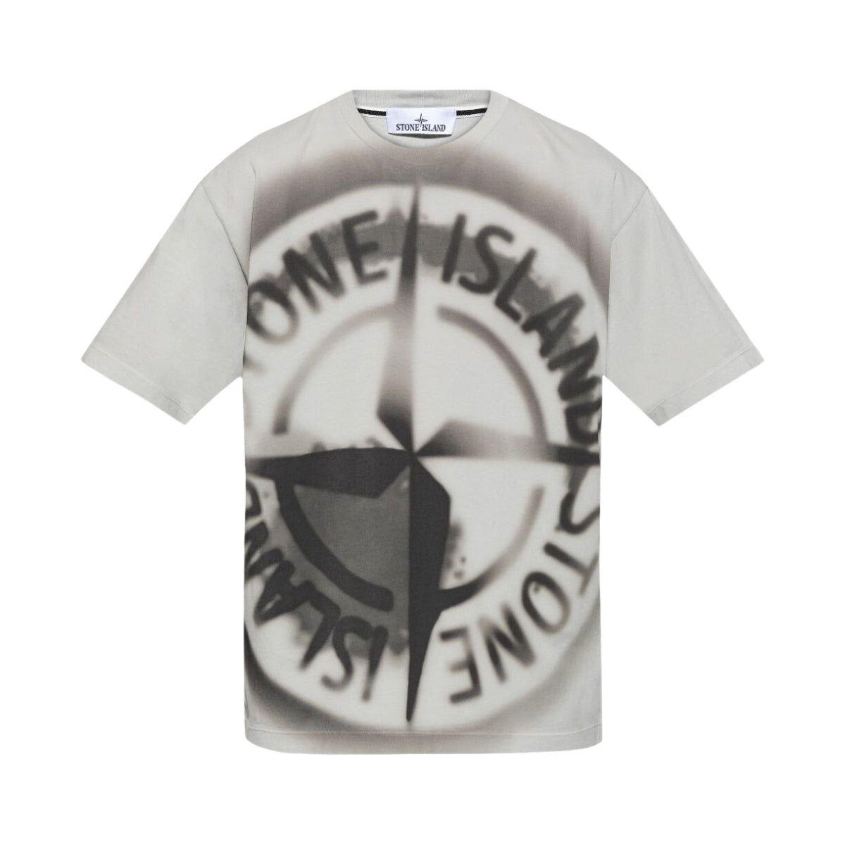 Stone Island T-Shirt Big Logo White-Grey-AL Capone Premium