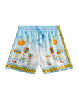 Casablanca Shorts Silk With Drawstrings Yoruba Flowers-AL Capone Premium