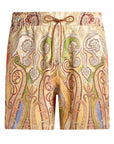 Etro Shorts All Over Paisley Swimming Beige