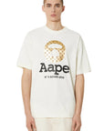 Aape T-Shirt Union Moonface Logo Ivory