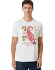 Etro T-Shirt Paisley Print Embroidered Logo White-Red-AL Capone Premium