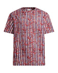 Etro T-Shirt Striped Allover Print Red-Blue-AL Capone Premium