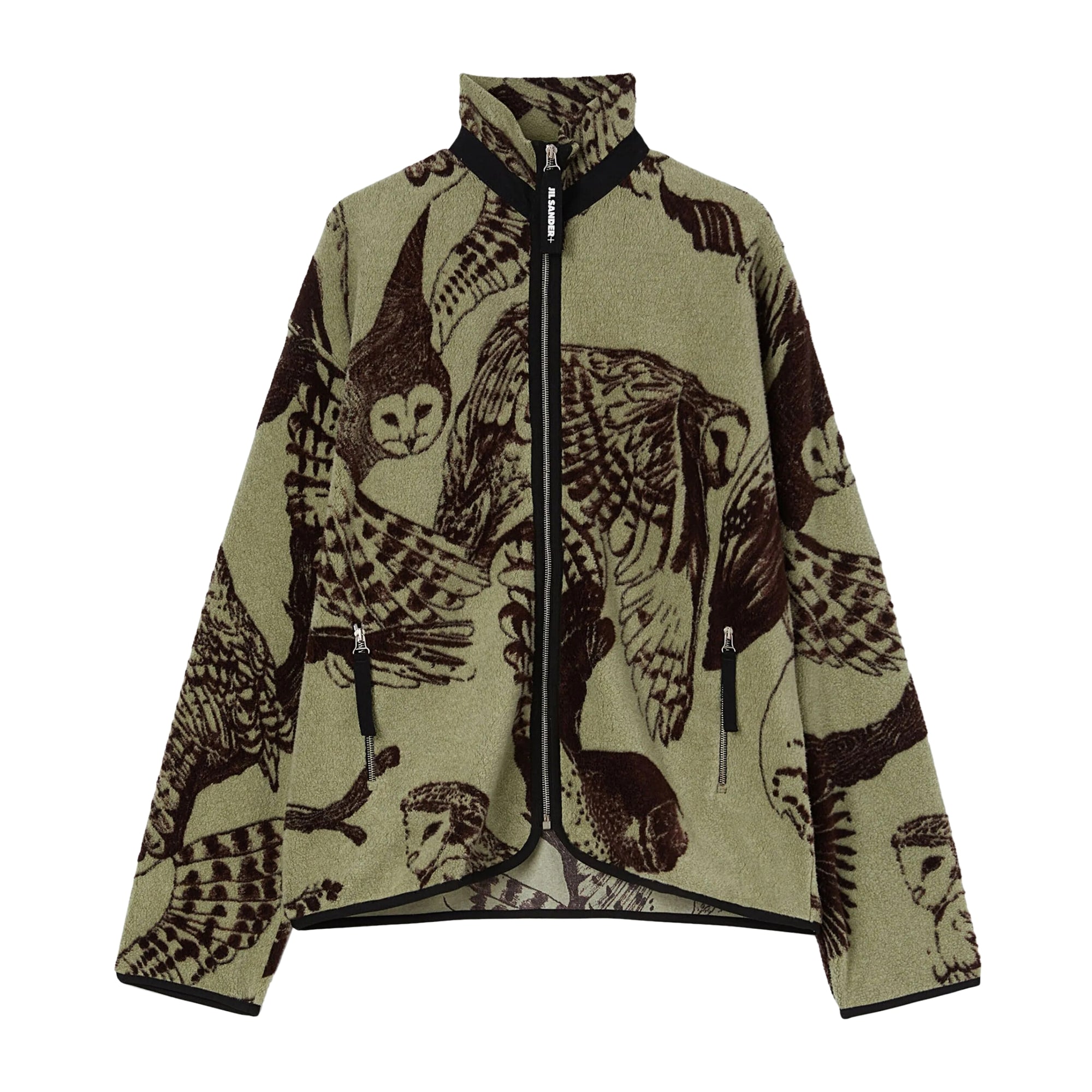 Jil Sander Jacket Allover Owl Print Khaki-Brown-AL Capone Premium