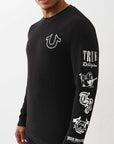 True Religion Sweater Self Hs Ls Thermal Jet Black