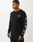 True Religion Sweater Self Hs Ls Thermal Jet Black