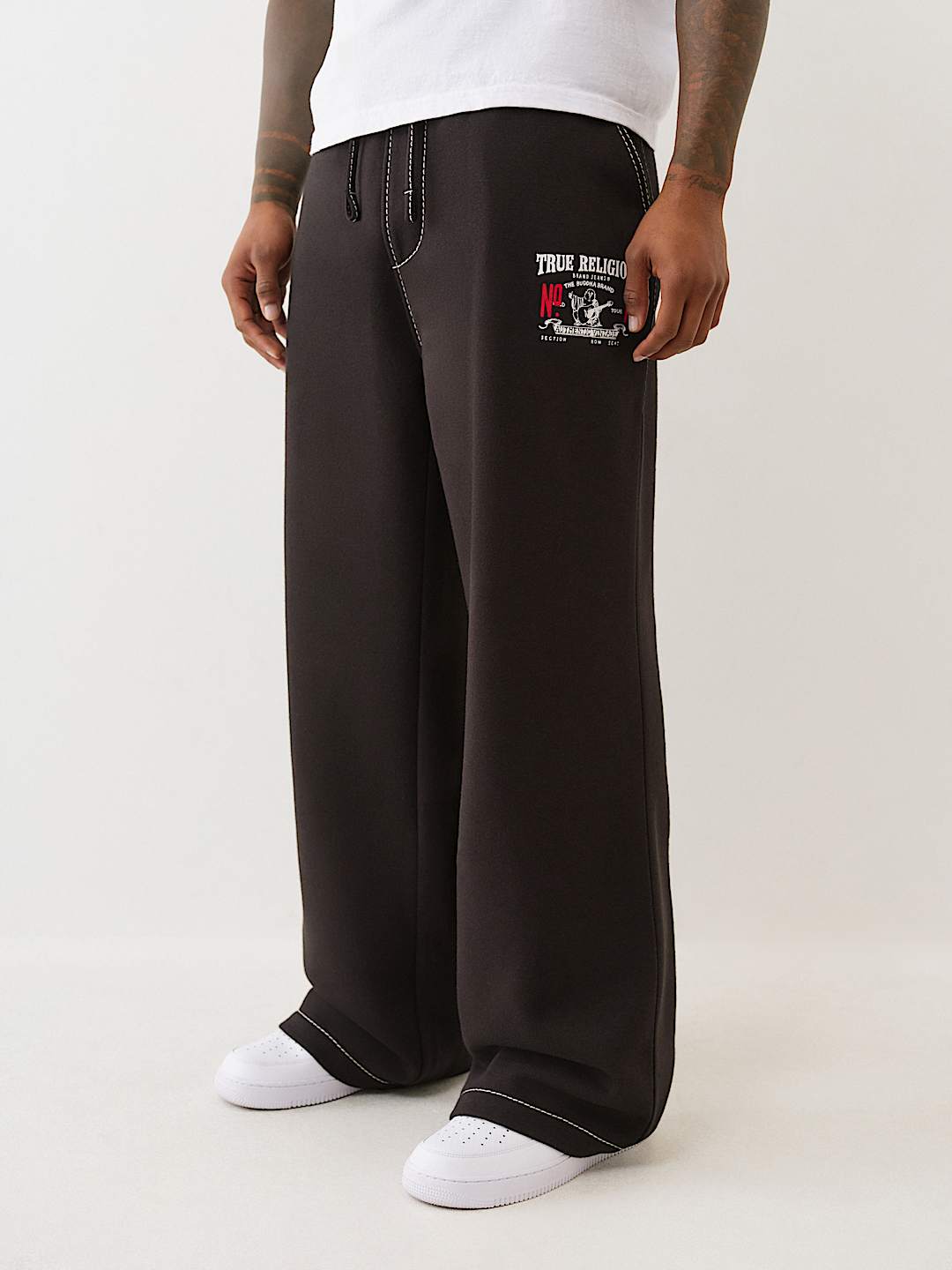 True Religion Sweatpants No1 Baggy Big T Jet Black - AL Capone Premium