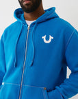 True Religion Hoodie No1 Big T Zip Up Imperial Blue
