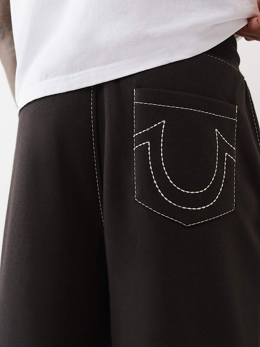 True Religion Sweatpants No1 Baggy Big T Jet Black - AL Capone Premium