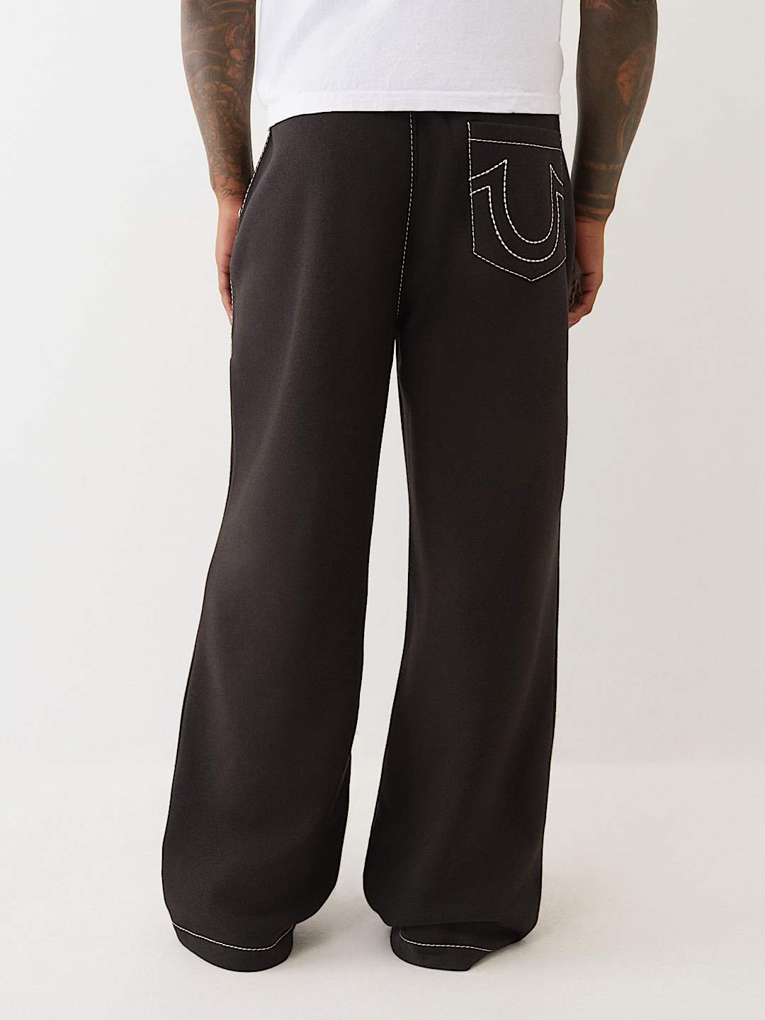 True Religion Sweatpants No1 Baggy Big T Jet Black - AL Capone Premium