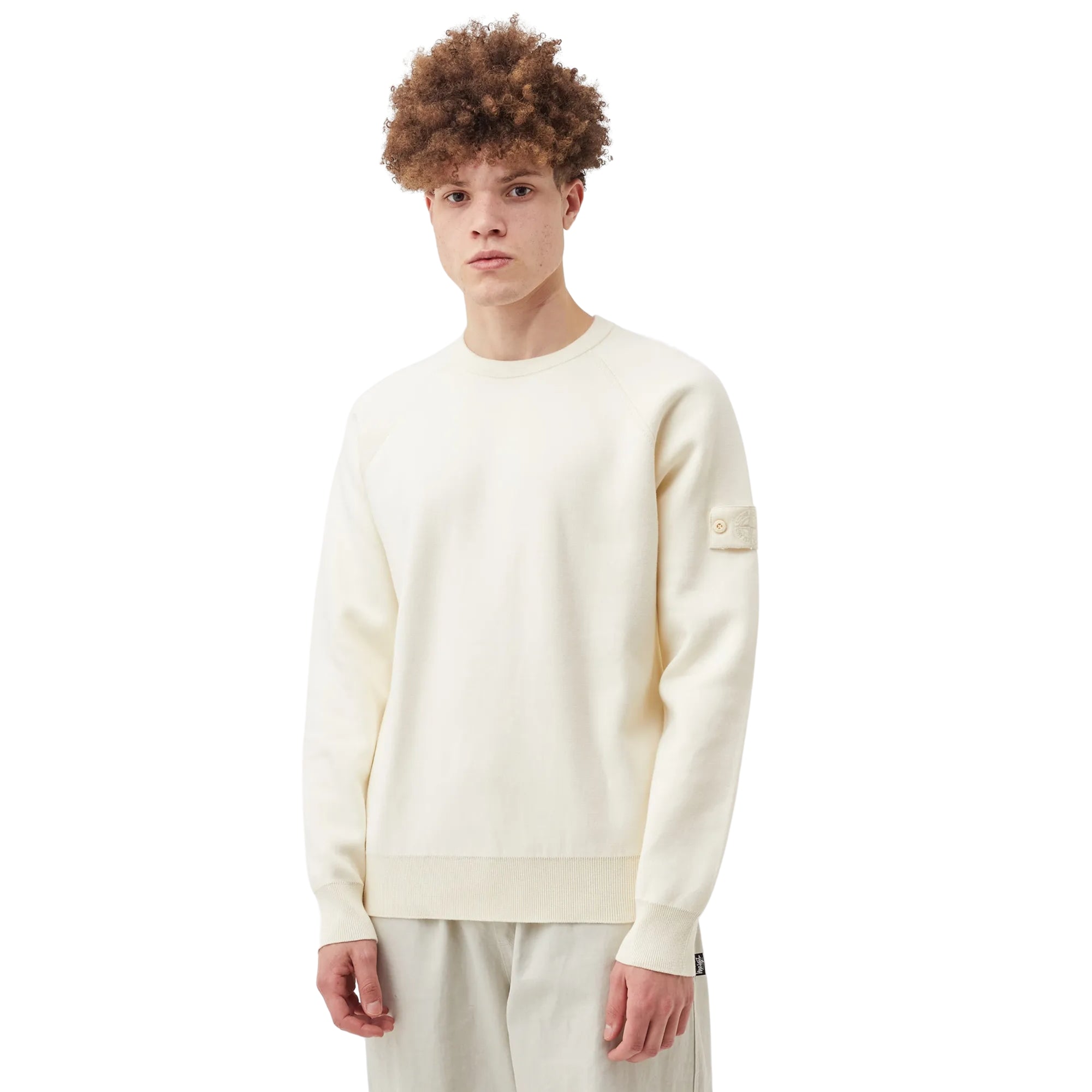 Stone Island Sweater Sleeve Logo Cream-AL Capone Premium