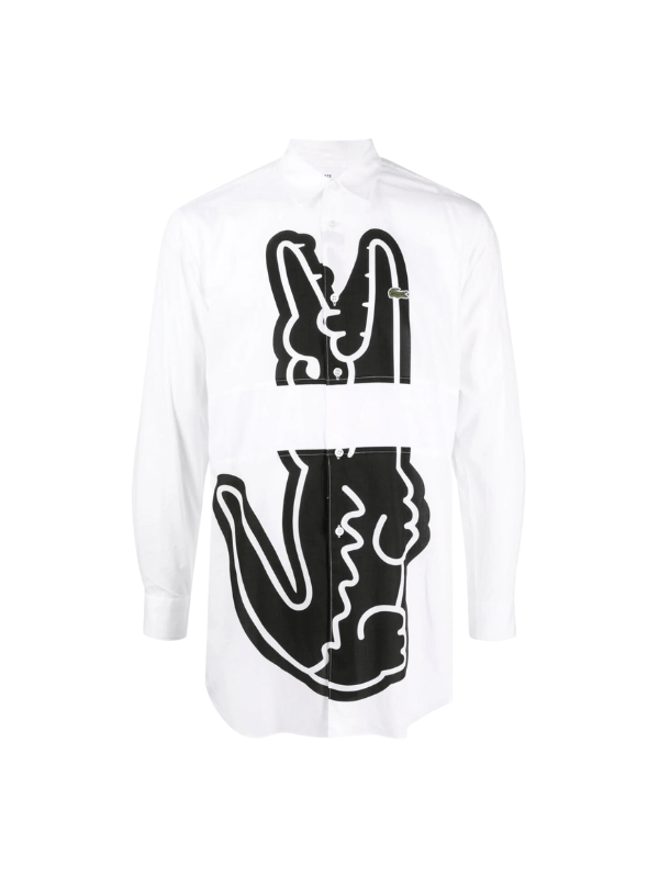 Comme Des Garcons Shirt Woven Split Croc White-Black - AL Capone PremiumClothingShirts1416-7
