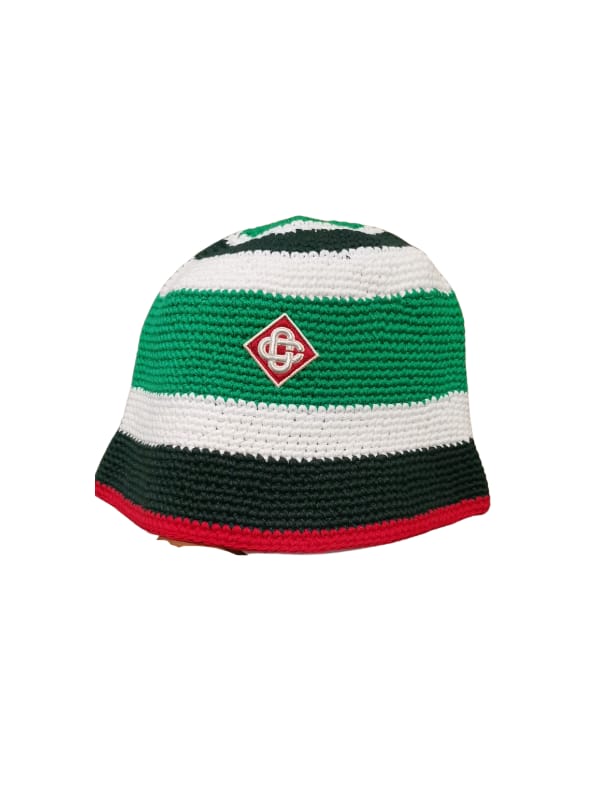 Casablanca Bucket Hat Crochet Greenblackwhite - AL Capone PremiumAccessoriesHeadwear1166-16