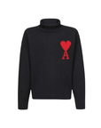 Ami Turtleneck De Coeur Logo Black-AL Capone Premium