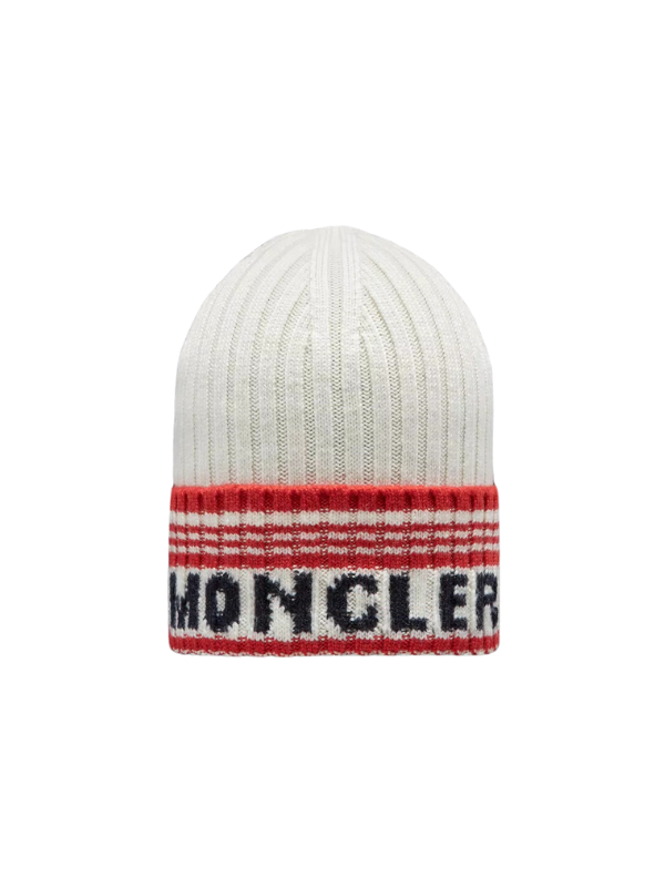 Moncler white beanie on sale