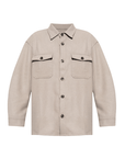 Ami Shirt Spread Collar Wool Blend Beige-AL Capone Premium