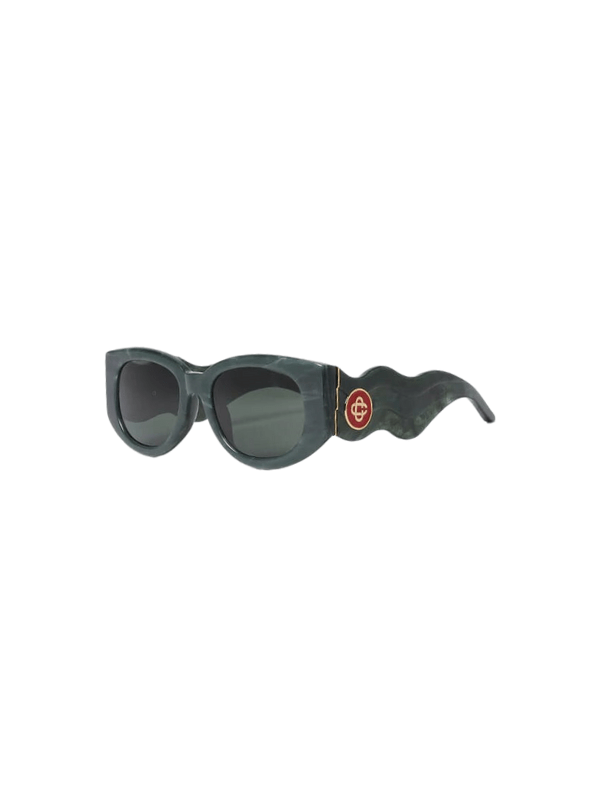 Casablanca Sunglasses Acetate & Metal Oval Wave Marble Green - AL Capone PremiumAccessoriesSunglasses1149-16