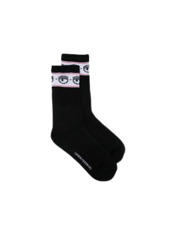 Chiara Ferragni Socks Eyelike Logo Black - AL Capone PremiumAccessoriesSocks1469-6