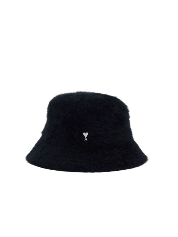 Ami Bucket Hat Fluffy Logo Black - AL Capone PremiumAccessoriesHeadwear1560-3