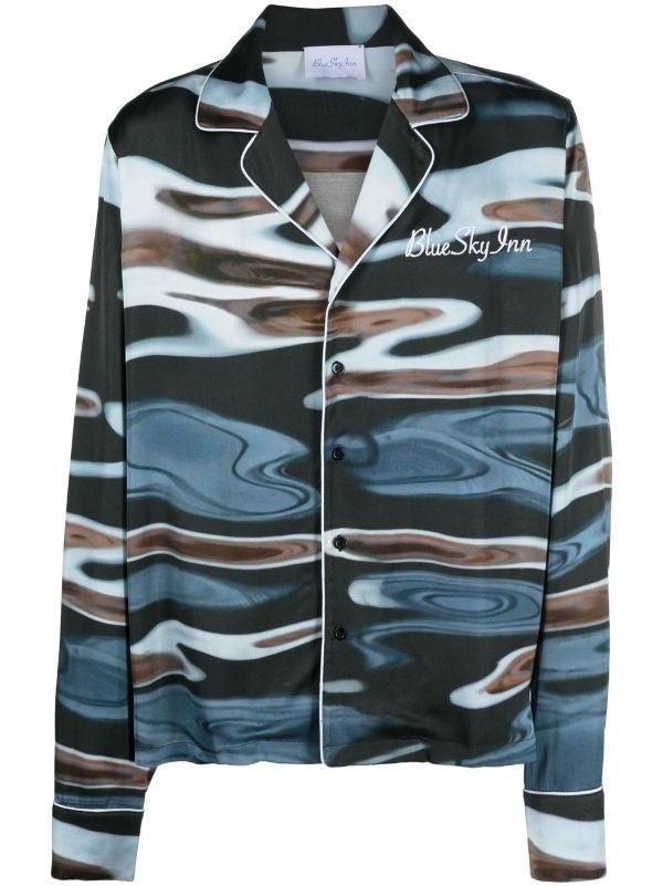 Blue Sky Inn Shirt Night Sea - AL Capone PremiumClothingShirts964-18