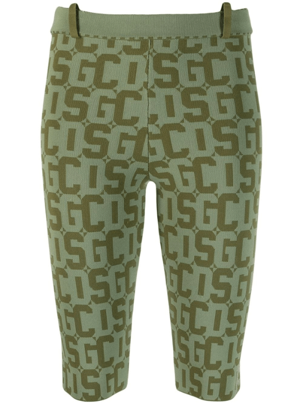 Gcds Shorts Matilda Monogram Cyclist Military Green - AL Capone PremiumClothingShorts903-43