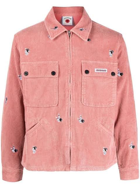 Icecream Jacket Embroided Corduroy Zip Pink - AL Capone PremiumClothingJackets1016-19