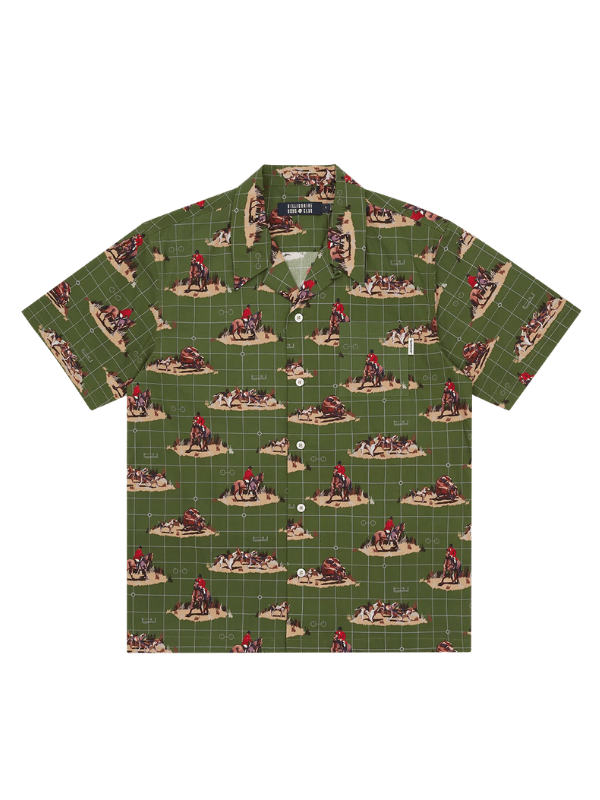 Billionaire Boys Club Shirt S/S Space Hunt Green - AL Capone PremiumClothingShirts1018-5