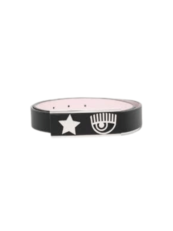 Chiara Ferragni Belt Eyelike Logo Star Black - AL Capone PremiumAccessoriesBelts1470-3
