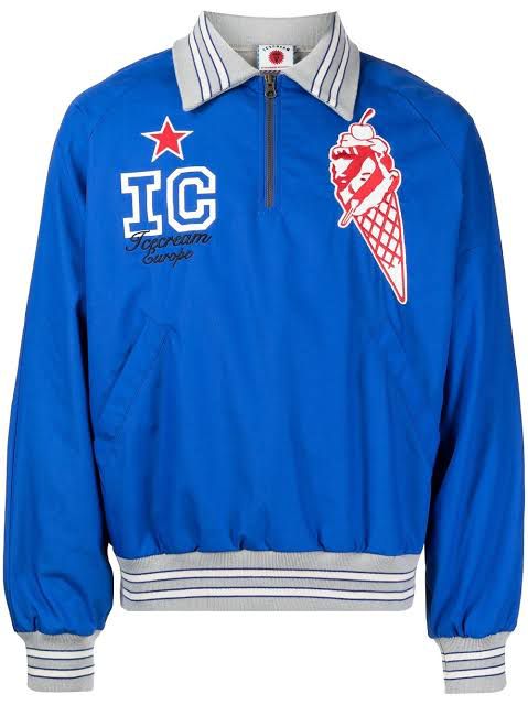 Icecream Jacket Baseball Collared Bomber Blue Shell - AL Capone PremiumClothingJackets1016-21