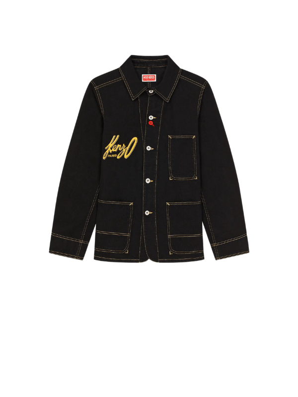 Kenzo Jacket Workwear Denim Logo Black - AL Capone Premium