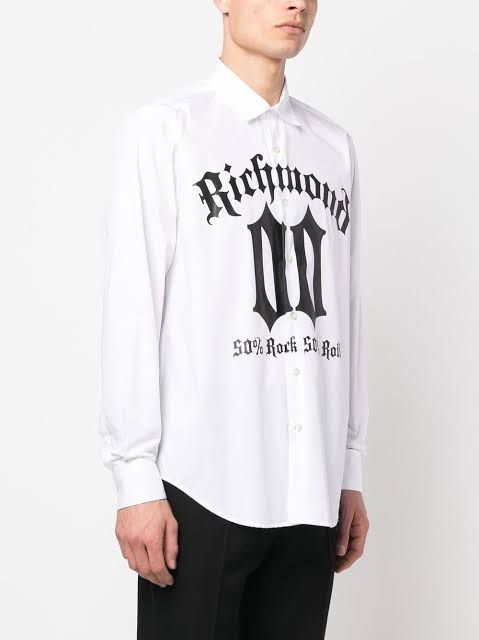 John Richmond Shirt Asura Logo White - AL Capone PremiumClothingShirts1403-1