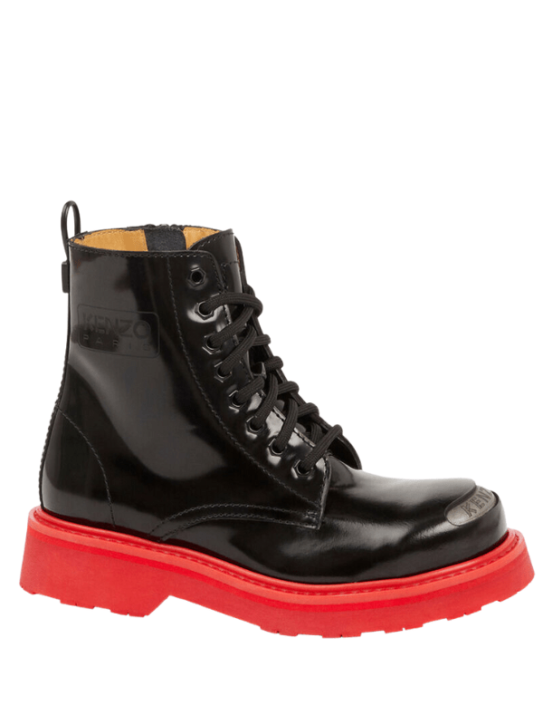 Kenzo Sneaker High Boot Calf Leather Black-Red - AL Capone PremiumFootwearBoots978-40
