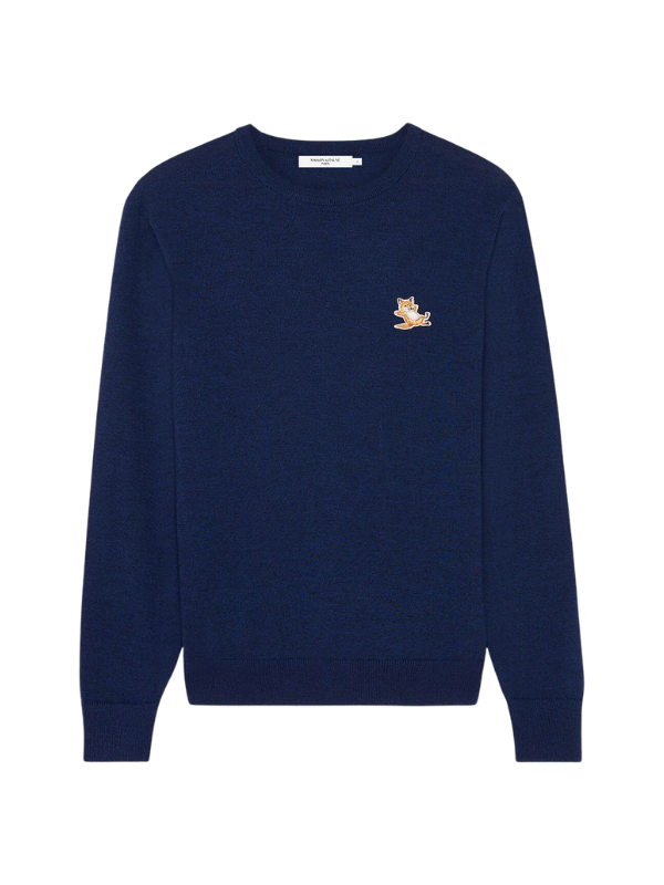 Maison Kitsune Sweater Fox Patch Navy - AL Capone Premium