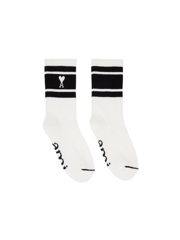 Ami Socks Striped Logo Black - AL Capone PremiumAccessoriesSocks856-21