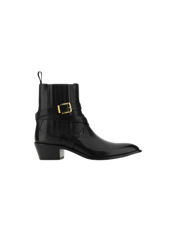 Bally Boot Ladies Buckle Black - AL Capone PremiumFootwearBoots1607-1