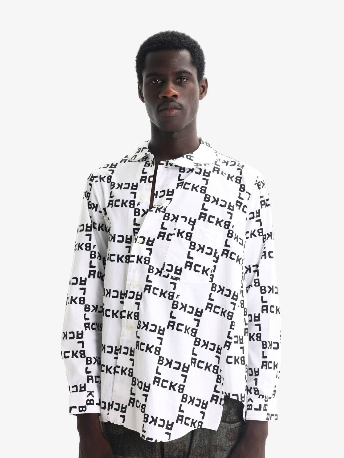 Comme Des Garcons Shirt Allover Print Black-White