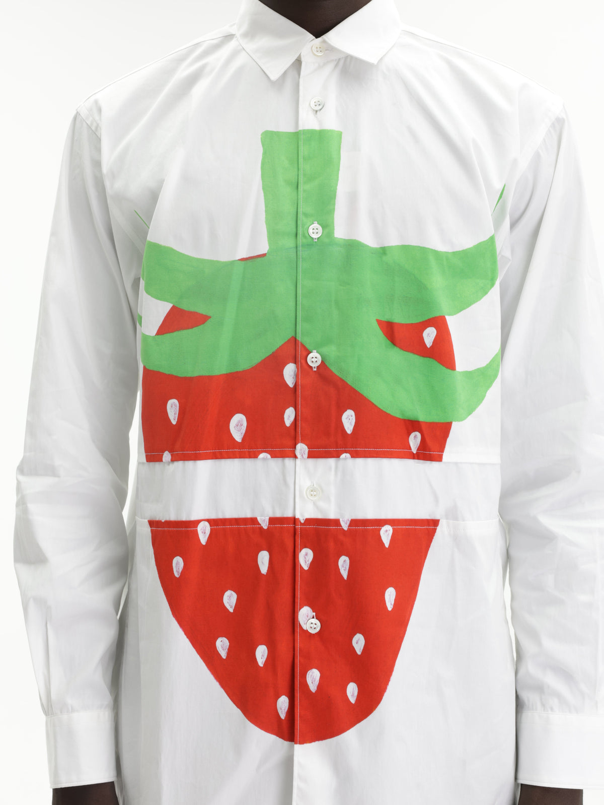 Comme Des Cargcons Shirt Strawberry White