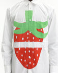 Comme Des Cargcons Shirt Strawberry White