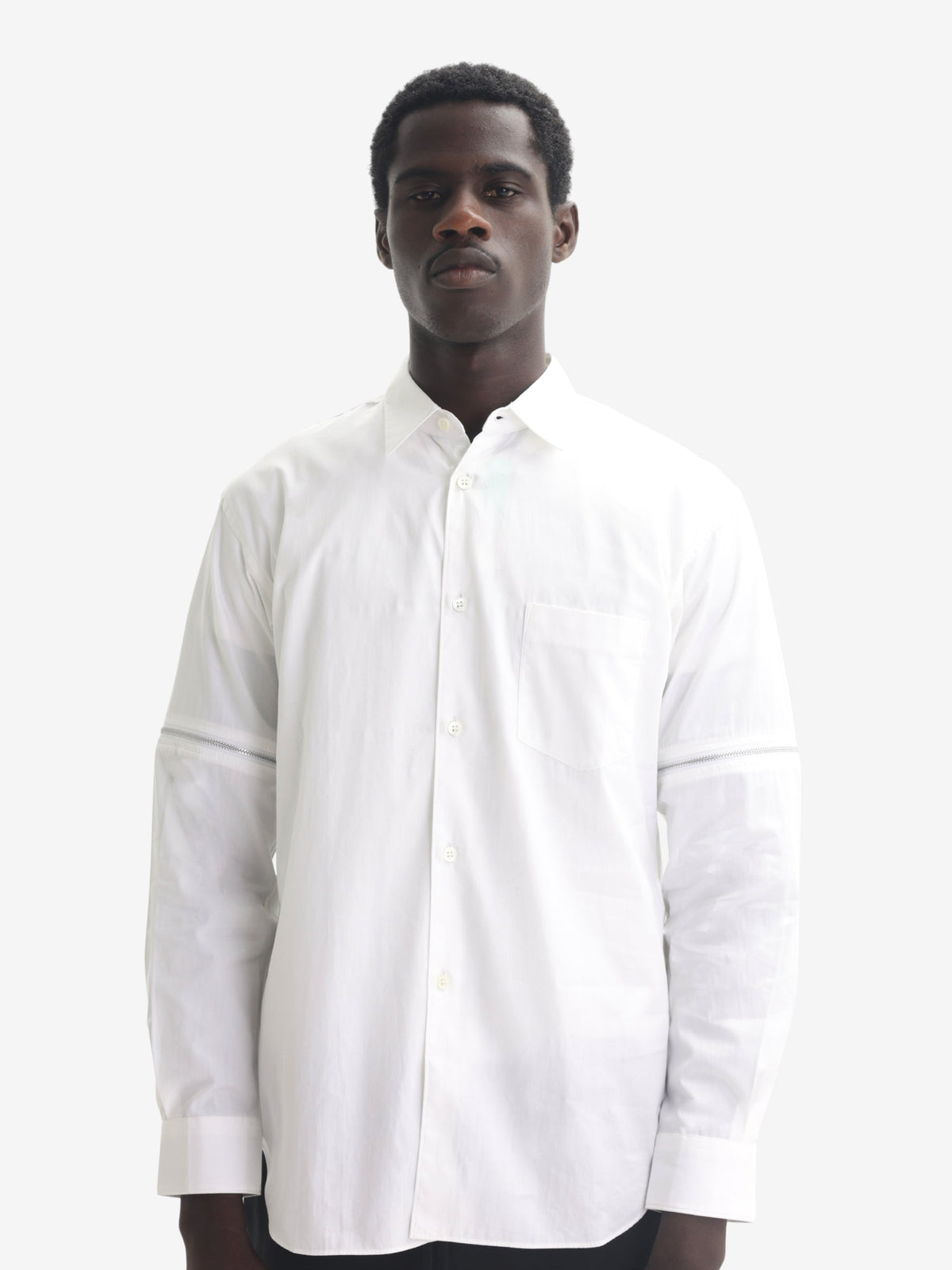 Comme Des Garcons Shirt Zip Sleeve White