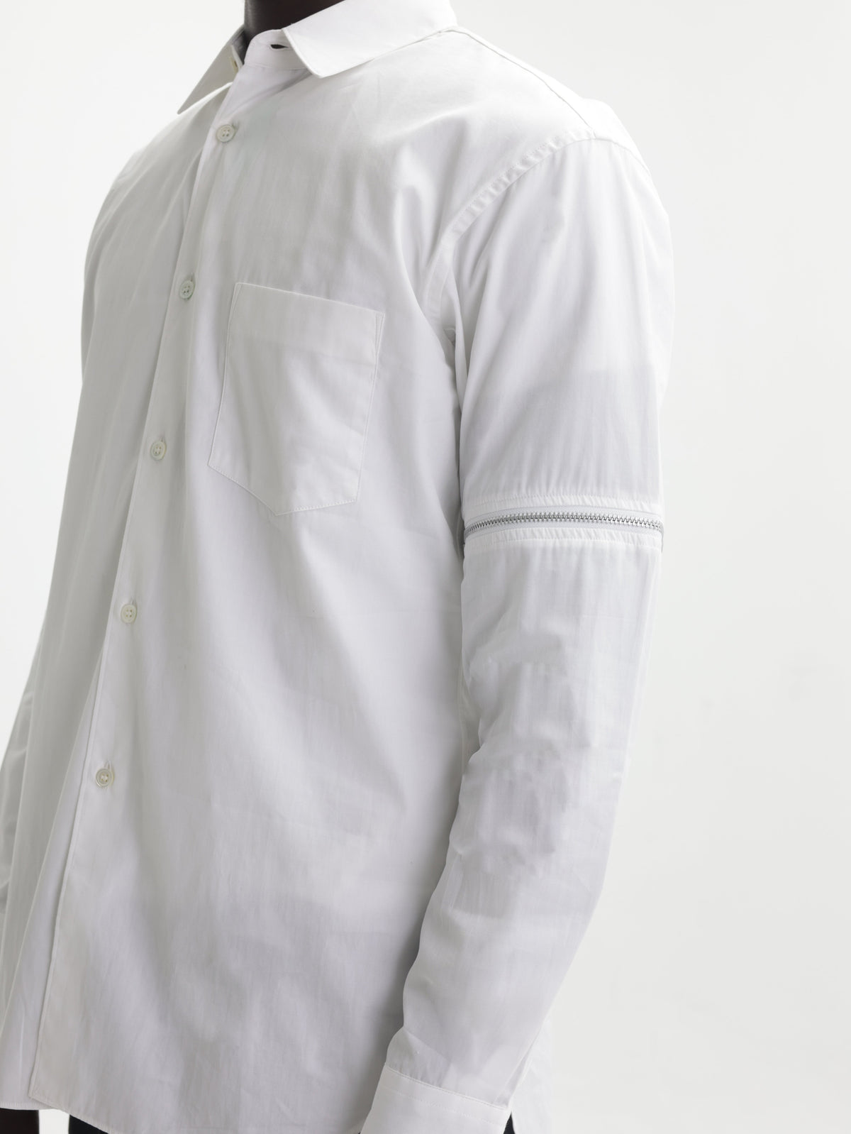 Comme Des Garcons Shirt Zip Sleeve White