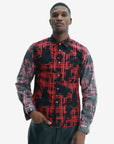Comme Des Garcons Shirt Double Sleeve Graphic Print Black-Red