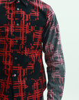 Comme Des Garcons Shirt Double Sleeve Graphic Print Black-Red