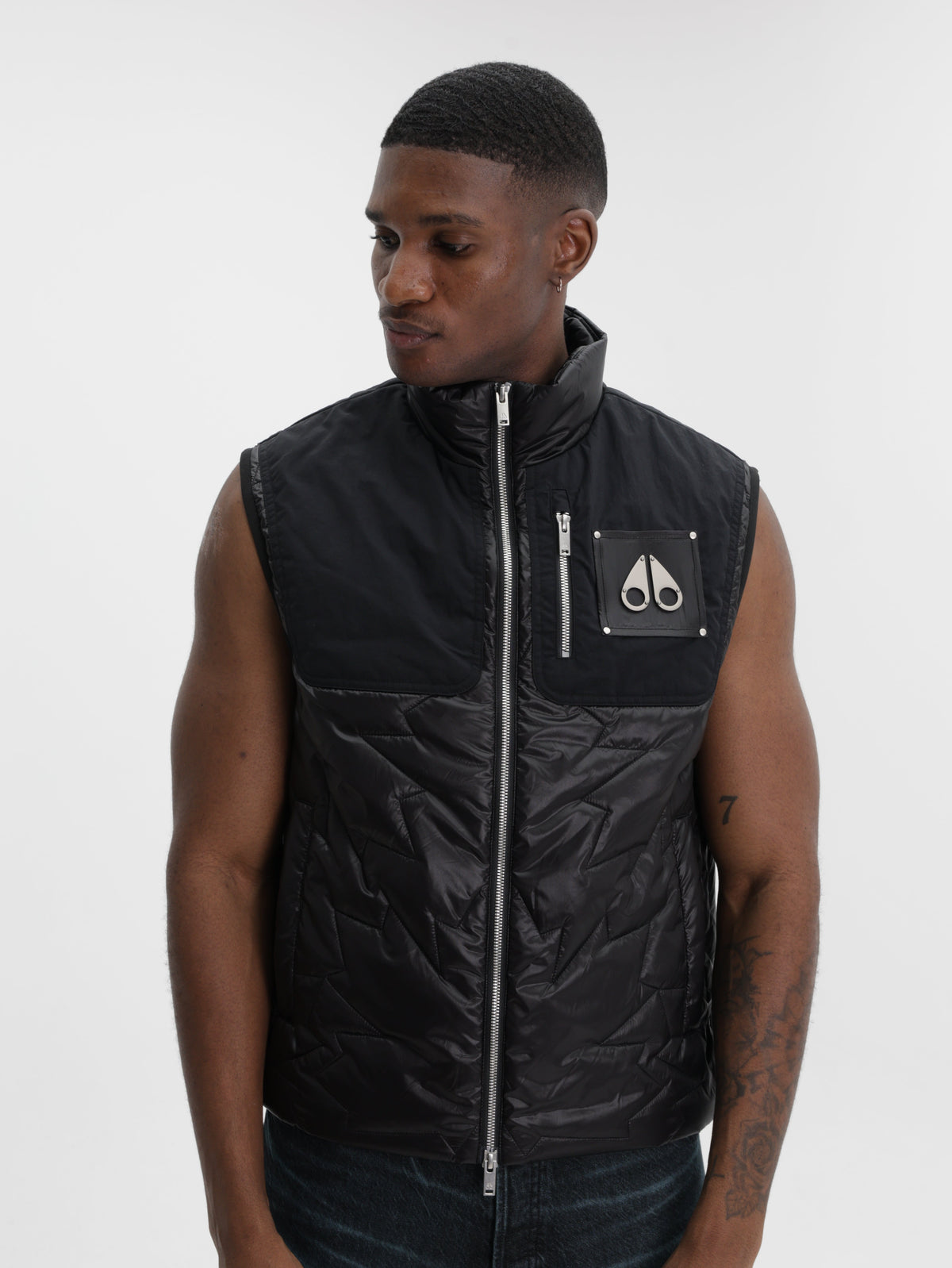 Moose Knuckles Jacket Icon Leaf Quilt Vest Black
